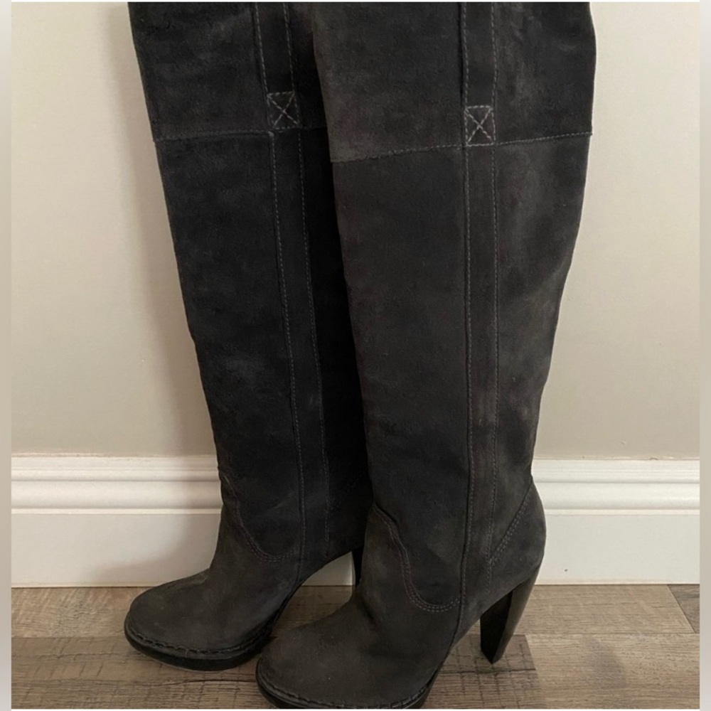 KORS Michael Kors Gray Suede Knee High Boots